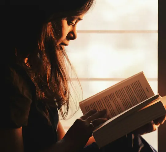 Person reading a book